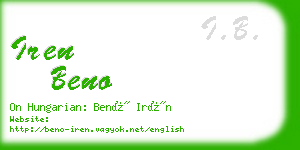 iren beno business card